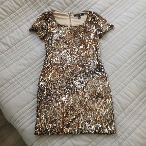 Forever 21 Gold Sequin Mini Dress size S